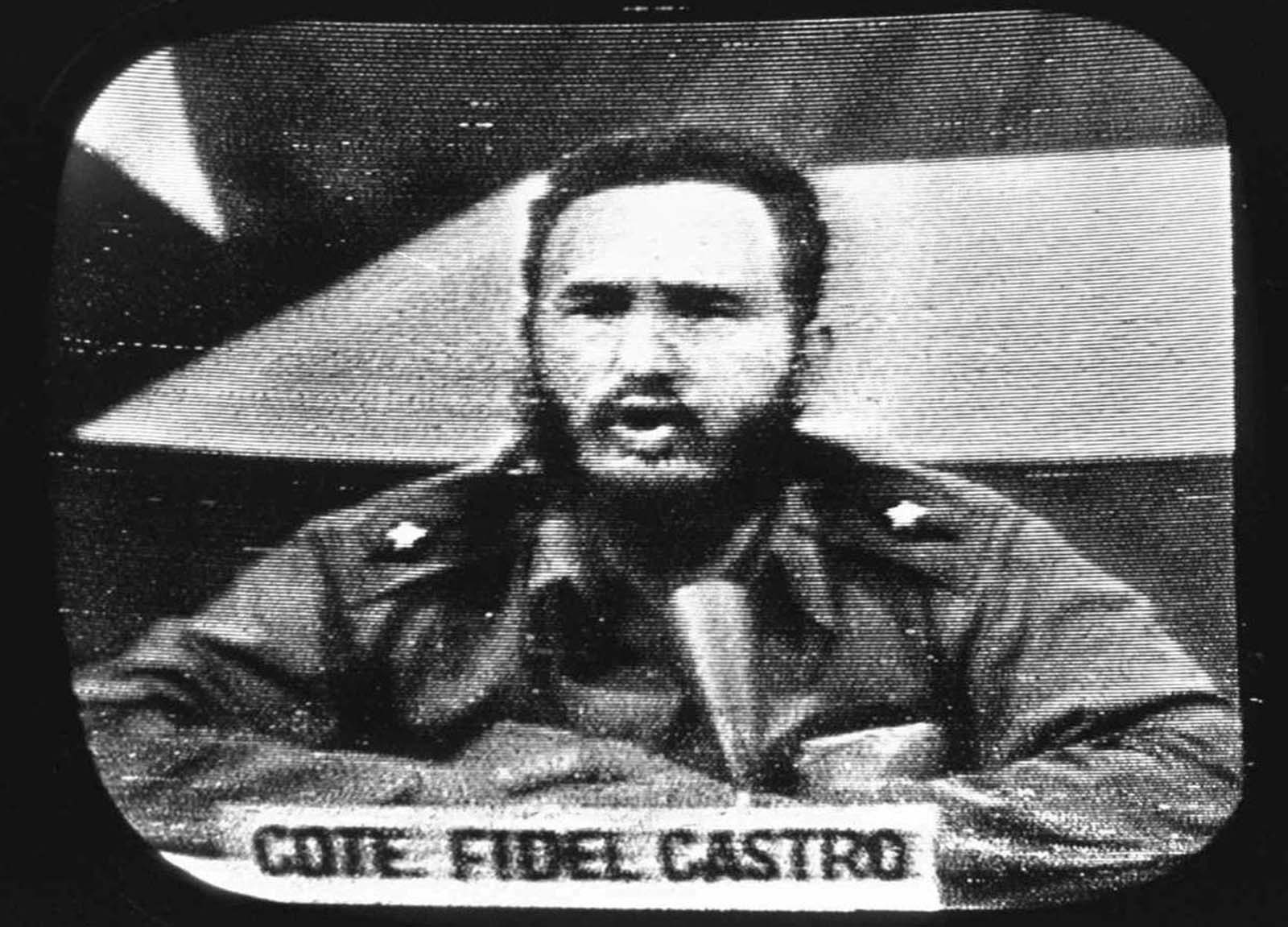 Cuban President Fidel Castro replies to President Kennedy's naval blockade via Cuban radio and television, on October 23, 1962.