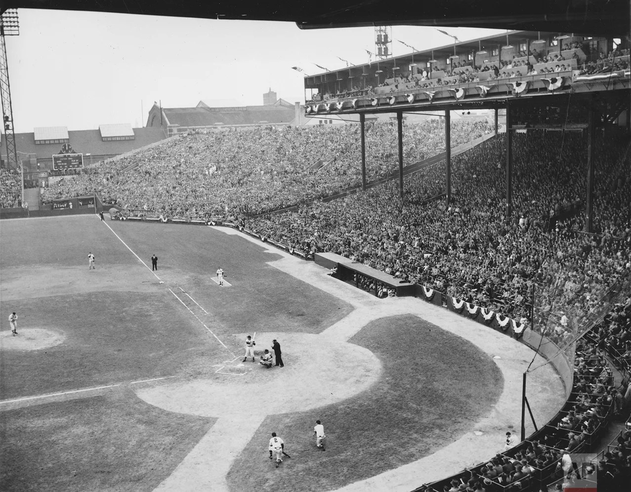 The Boston Braves meet the Cleveland Indians in the first game of the World Series before 40,135 spectators at Braves Field in Boston, Ma., Oct. 6, 1948. Boston won, 1-0. (AP Photo) 